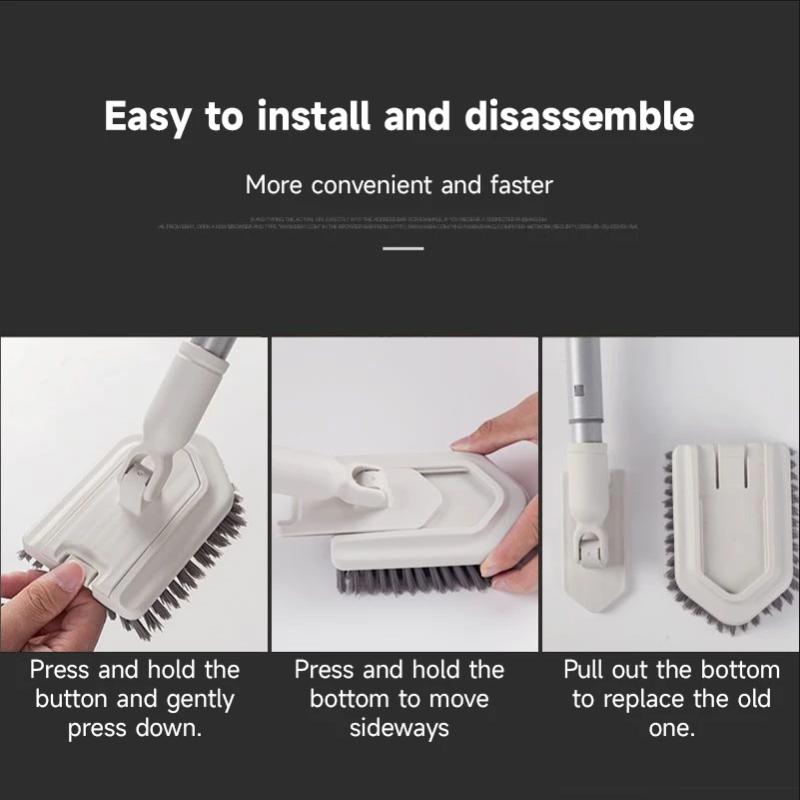 Телескопическая Длинная Ручка Щетка для Чистки Ванной Плитки Туалета Треугольная Щетка Многофункциональная Двойная Щетка Головка Щетка для Пола