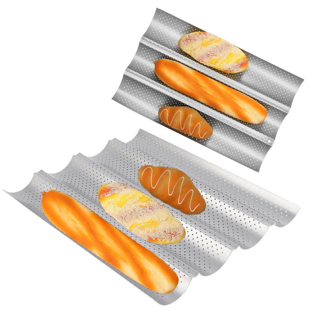 Сковорода для выпечки французского хлеба с антипригарным покрытием MultiGrooves Waves Сковорода для выпечки французского хлеба Противень для выпечки Форма для приготовления пищи Кухонный инструмент