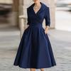 Women's Fashion Dress New Style V-Neck Waist-Hugging Makes You Look Slim and Elegant Long Sleeves Maxi Prom Dresses for Women