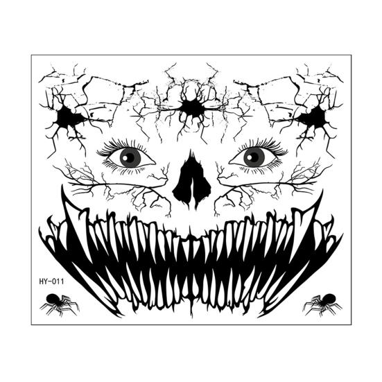 Наклейка на лицо с татуировками на Хэллоуин, светящаяся в темноте 3D-набор для макияжа ведьмы-зомби, водонепроницаемые съемные временные наклейки для татуировки ко Дню мертвых