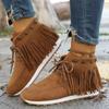 Fashion 2024 High Quality Women's Shoes Lace-up Women's Boots Fashion Tassel Modern Boots Women New Rivet Plus Size Solid Ankle Boots