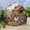 Винтажная круглая металлическая настенная табличка 7,8 дюйма, деревенское искусство с изображением куриного яйца, декор для кухни в стиле кантри