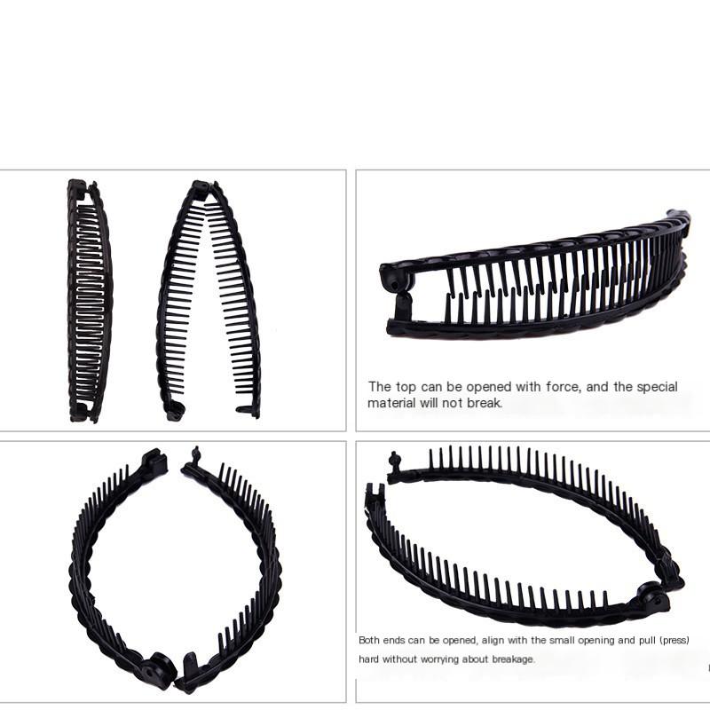 3 шт. Заколка для волос в форме банана, винтажные аксессуары для волос, заколка для волос в форме банана, двойная расческа для длинных волос, легкая черная коричневая заколка для волос в форме банана для густых волос