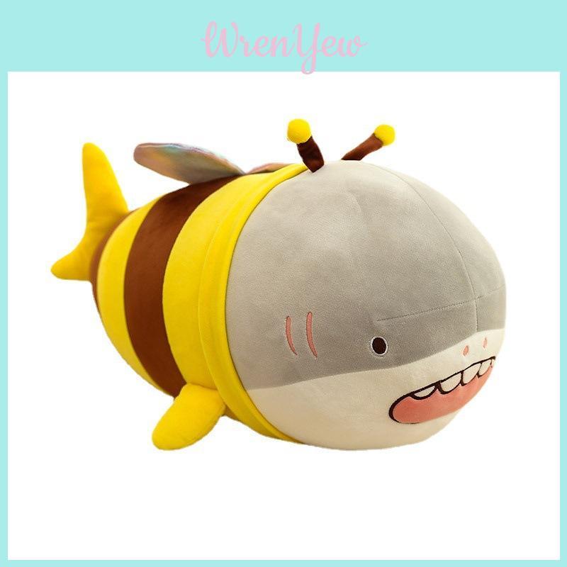 Cute Bee Shark Fluffy Plushie Soft Toy Yellow