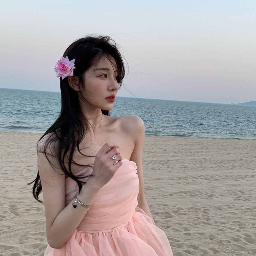 Заколка для волос Фея Красная роза Аксессуары для волос Боковая заколка Новые цветочные заколки для волос Девочки