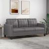 VidaXL 3-Seater Sofa Grey 180 Cm Faux Leather, Sofa, Living Room Sofa, Three-seater Sofa, Upholstered Sofa, Seats of 359124