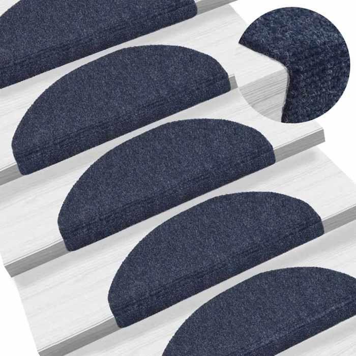 VidaXL Self-adhesive Stair Treads 15 Pieces 65 X 21 X 4 Cm Blue Semicircular Large 132701
