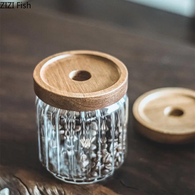Деревянная крышка органайзер стеклянный герметичный контейнер для хранения на кухне бутылки банка герметичный пищевой контейнер имбирный диспенсер для хлопьев тайники