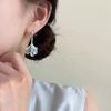 Synthetic Rhinestone Ginkgo Ear Pendant Double-layer Sweet Earrings Jewelry Ginkgo Earrings  Party