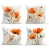Чехол на подушку для дивана, кресла, кровати, наволочка, домашний декор, наволочка с оранжевой цветочной полосой, чехол на подушку из полиэстера 45x45 см, наволочка