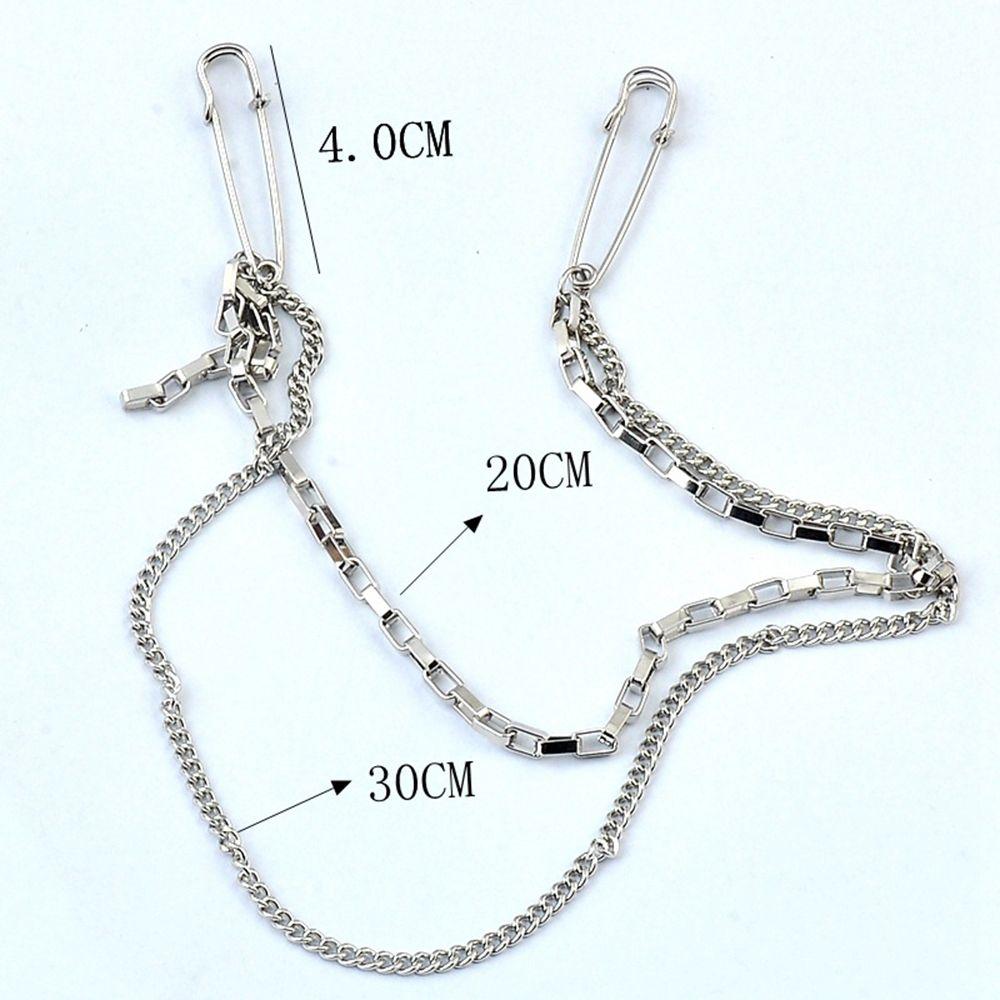 Личность Нагрудная цепочка Двойная подвеска Брошь Значок на лацкан Аксессуары Зажим для воротника Цепочка Заколки для воротника