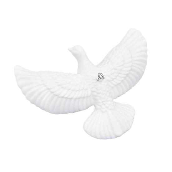 Christmas Bird Ornaments Artificial White Peace Bird Hanging Decoration for Xmas Tree Wreath Holiday Party Decor