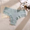 Flower Lace Panty Sexy for Women Low-Waist Solid Color Briefs Pure Cotton Breathable Soft Lingerie Comfortable Female Underwear S-XL