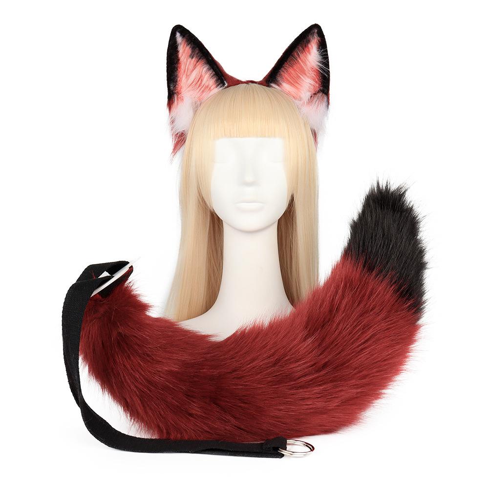 Anime Character Cosplay Handmade Cosplay Animal Ear Animal Set Props Zootopia Nick Fox Ear Headband Fox Tail Accessory