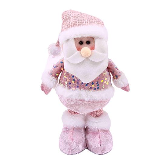 Рождественская плюшевая кукла, розовая, расшитая блестками, Санта-Клаус, снеговик, лось, кукла, плюшевая игрушка на Рождество