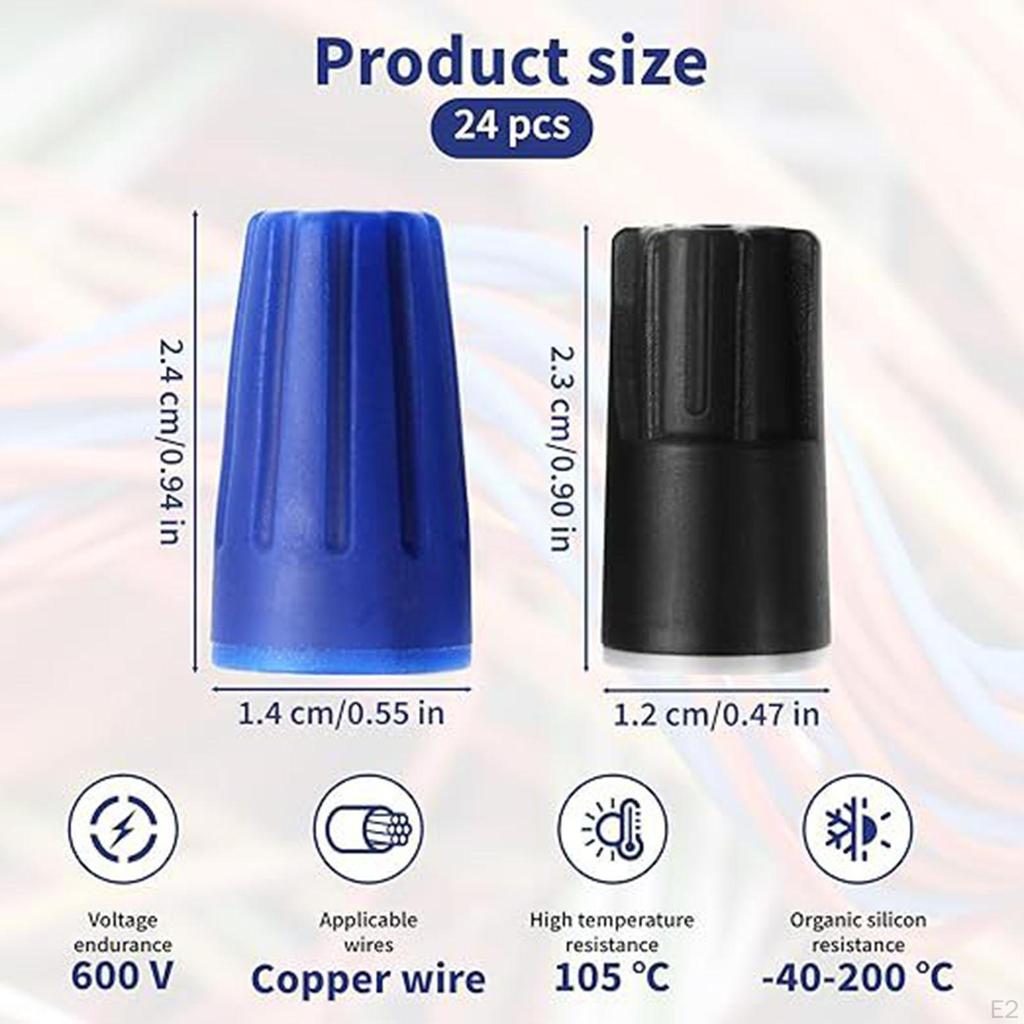 24 шт. Накручивающиеся колпачки для проводов, запасные части, портативные, профессиональные, для соединения электрических проводов