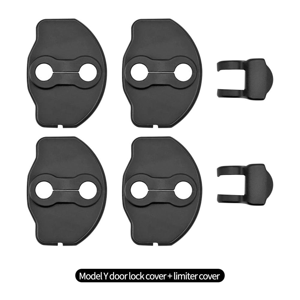 Для Tesla Model Y Дверной замок Защитная крышка Защелки Крышки ограничителей двери Аксессуары для интерьера Черный