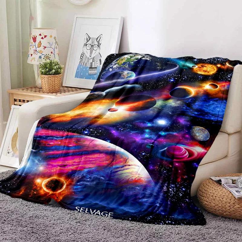Space Galaxy Star Blanket Ultra Light Soft Plush Flannel Blanket Office Blanket Gift Blanket