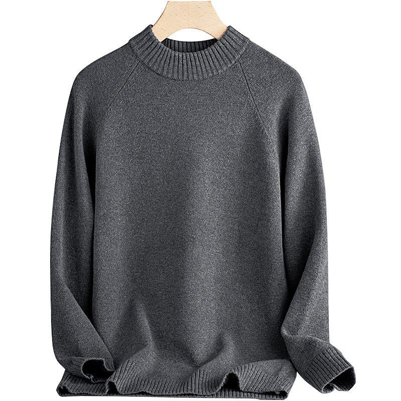 Мужской свитер из высококачественной шерсти и лиоцелла — длинный рукав, полуводолазка, плотный и теплый, на осень/зиму 2024 года.