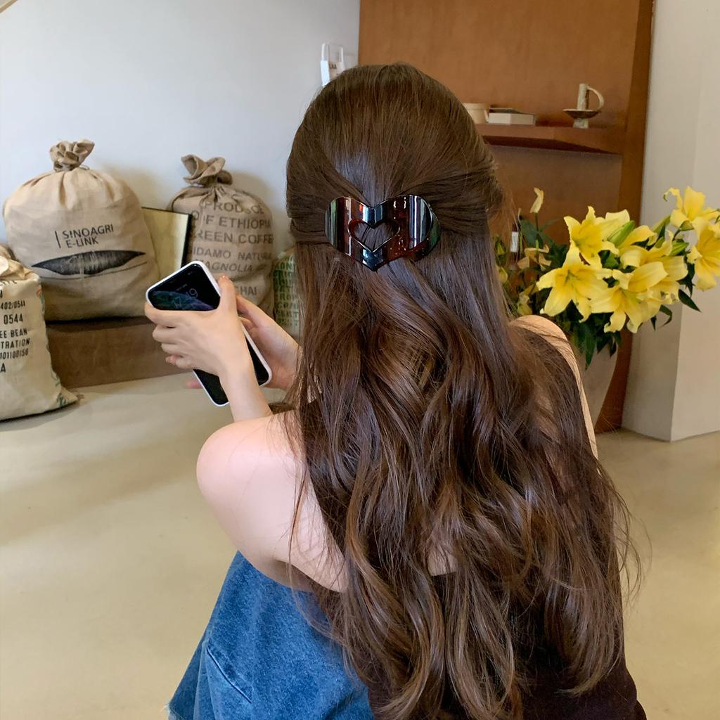 Акриловая полая заколка-любовь новая простая универсальная зажим-акула плоская задняя часть диск для головы аксессуары для волос женские