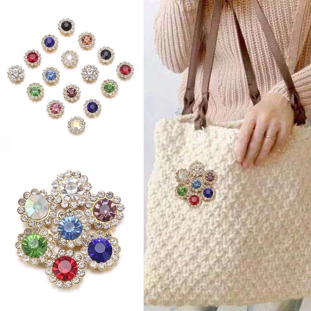 Швейные принадлежности Цветок Форма Блестящий Хрусталь Стекло Камень Стразы Одежда Декорация Пуговицы