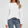 Women's Fashion Long Sleeve Shirts Loose Fitted Crewneck Basic Tops Casual Outfits