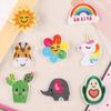 Doku Cartoon Fruit Embroidery Badge with Glue Backing for DIY Clothing Accessories