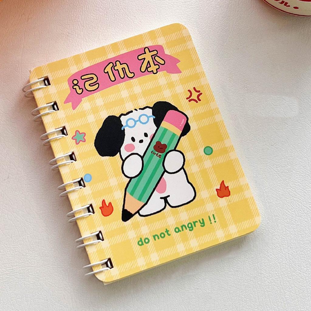 Мини-блокнот на спирали с рисунком милой собаки, карманный дневник, ежедневник для студентов