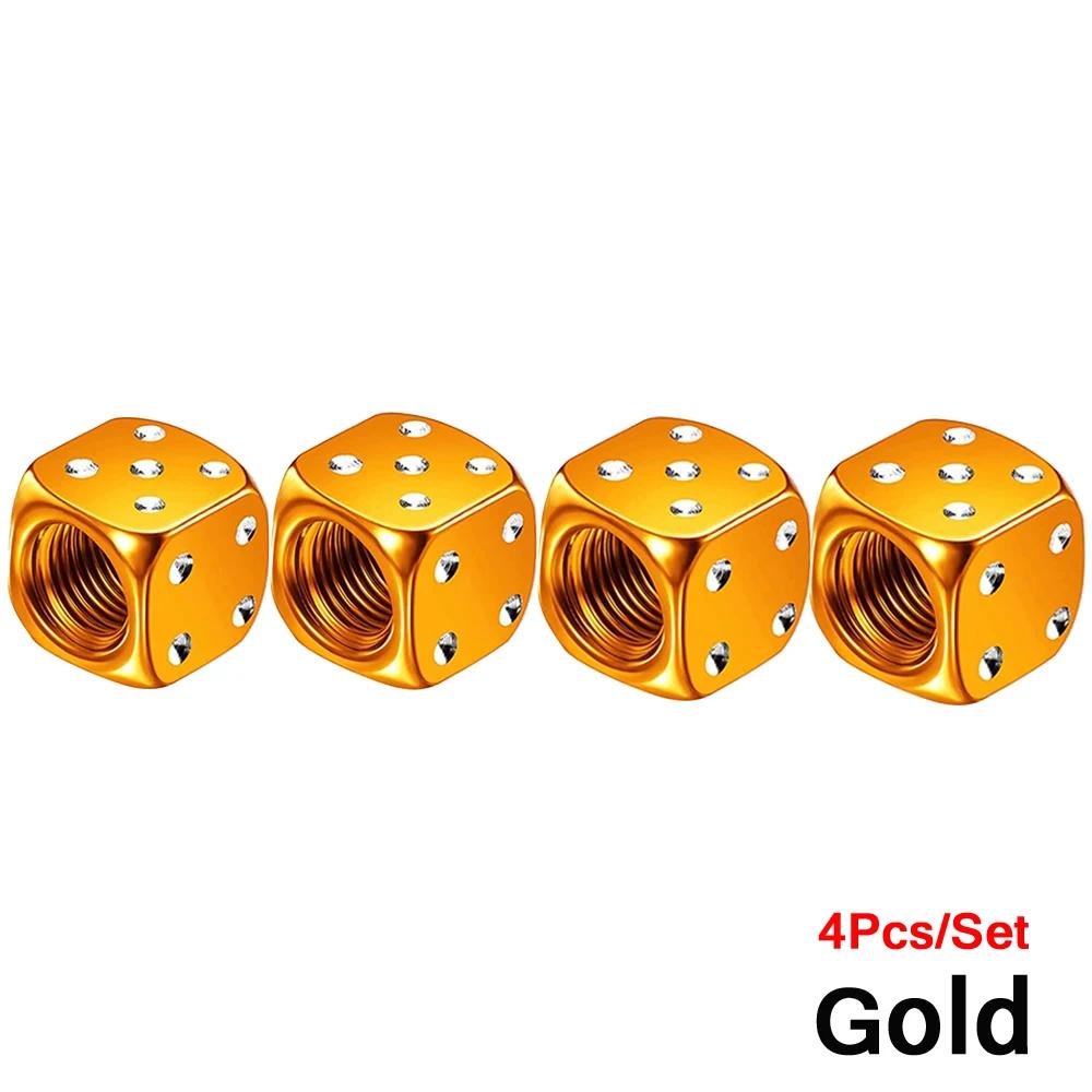 Алюминиевые колпачки для вентилей шин Dice, пылезащитные колпачки для автомобильных, грузовых, мотоциклетных, велосипедных, для вентилей Dice, стержней колес, покрышек, стержней колес, воздушных клапанов, пылезащитный колпачок