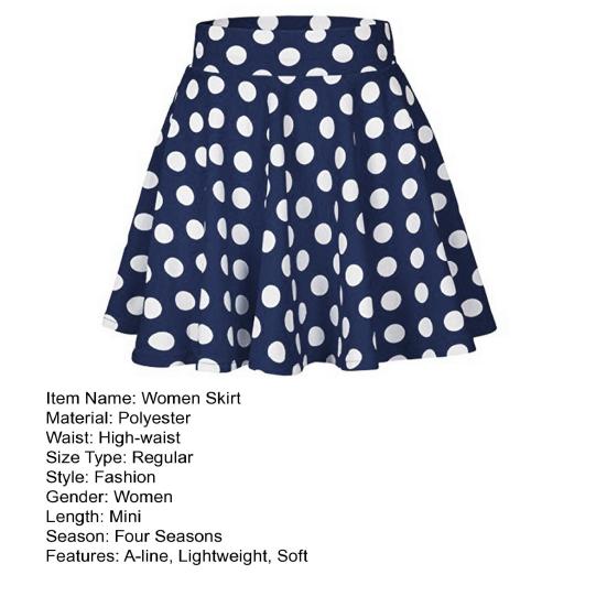 Женская юбка в горошек, весна-лето, мягкая дышащая, свободная, с высокой талией, плиссированное платье-миди трапециевидной формы, модный костюм для вечеринки