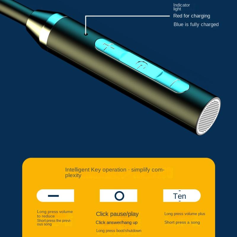 Bluetooth Wireless Headset Hanging Neck Sports Binaural In-ear Neck Hanging Type Super Long Standby Life