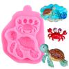 Морская тема торт помадка силиконовая форма морская черепаха краб форма для помадки украшение торта кекс Топпер конфеты шоколадная жвачка паста формы из полимерной глины