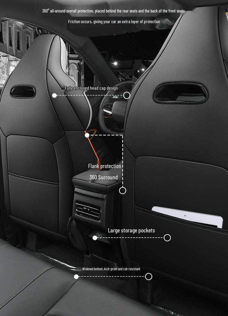 Всесезонный универсальный кожаный чехол на сиденье Changan X5 Plus - Дышащая подушка с полным покрытием.