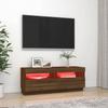 VidaXL Meuble TV avec Lumières LED Armoire Basse Centre de Divertissement Armoire Média Salon Salle de Séjour Intérieur 815722