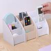 Desk Organizer Anti-slip Versatile 3 Compartments Makeup Brush Table Storage Box for Office