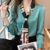 Chiffon Shirt Women's Spring Autumn Western Style Ribbon Design Niche Satin Shirt Temperament Fashionable Long Sleeved Top Blouses & Shirts
