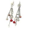 [R5256] - Silver Red 'Acapulco' Earrings - 95 Mm