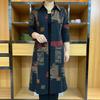 Casual Vintage Printed Midi Trench Female Clothing Single-breasted Spring Autumn Turn-down Collar Long Sleeve Straight Jackets
