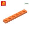Нетоксичный 102 шт./лот 3666 1x6 Базовый строительный блок Moc Свободные детали Совместимый с Кирпичами DIY Детская игрушка Сборка Подарок Коробка для хранения