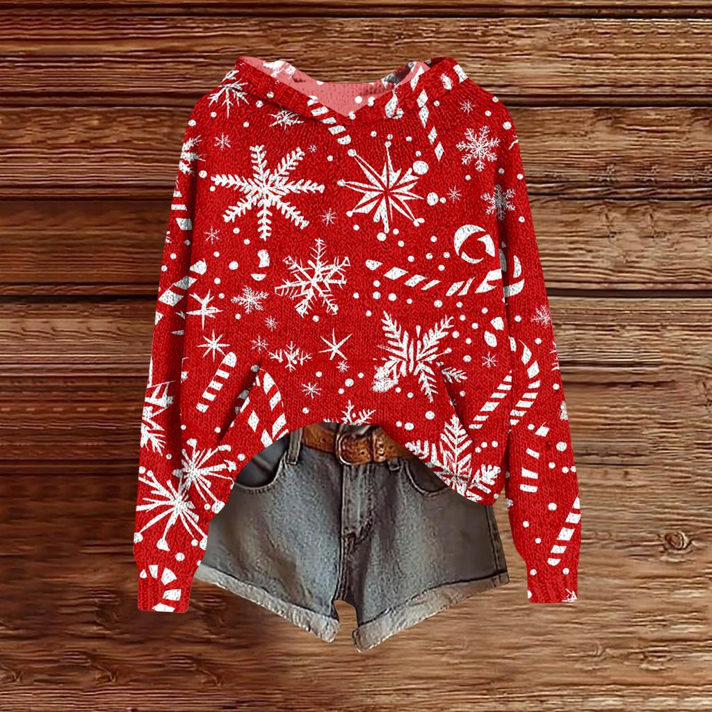 Женская модная повседневная толстовка с капюшоном и длинными рукавами с принтом