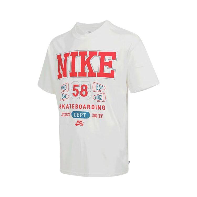 Nike Хлопковая футболка с графическим принтом, круглый вырез, белая HV1312-133