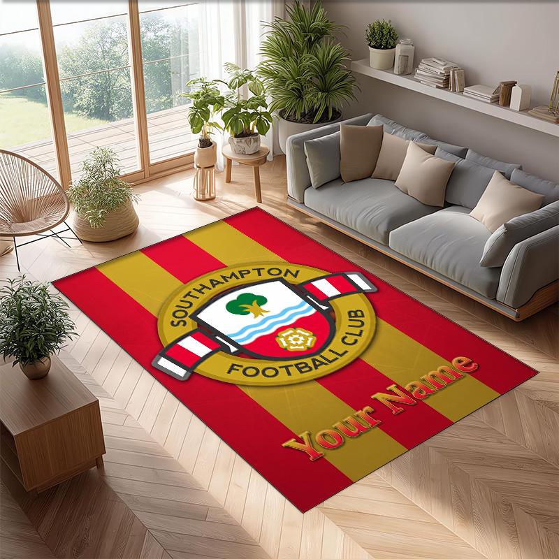 Southampton FC Printed Crystal Velvet Rug Non‑Slip Crystal Velvet Carpet For Sofa Bedroom Indoor Home Decoration