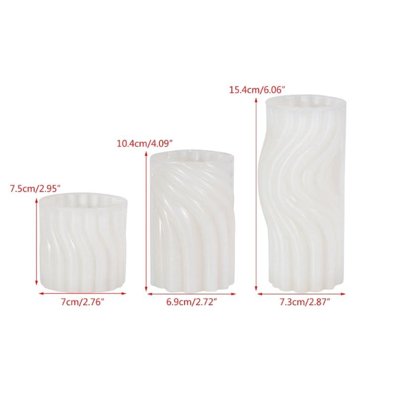 Geometric Candle Mould Handmade 3D Cylinder Silicone Mold Resin Mould Scented Candle Making Mold for DIY Decoration