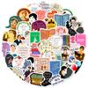50 Novelists English Text Characters Graffiti Stickers Handbook Helmet Cup Car Decoration Stickers