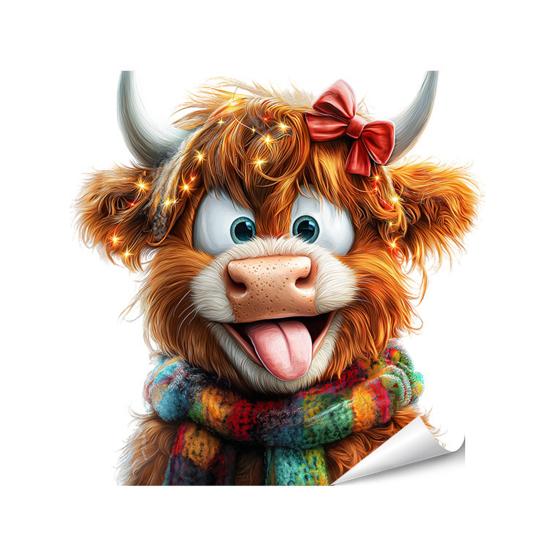 4 шт./набор Рождественские наклейки на окна с горной коровой, съемные, водонепроницаемые, с шапкой Санты, статические наклейки на стекло с горным скотом, праздничные украшения для вечеринки