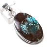 Natural Tibetan Turquoise Gemstone 925 Sterling Silver Pendant 1.97" u3U12