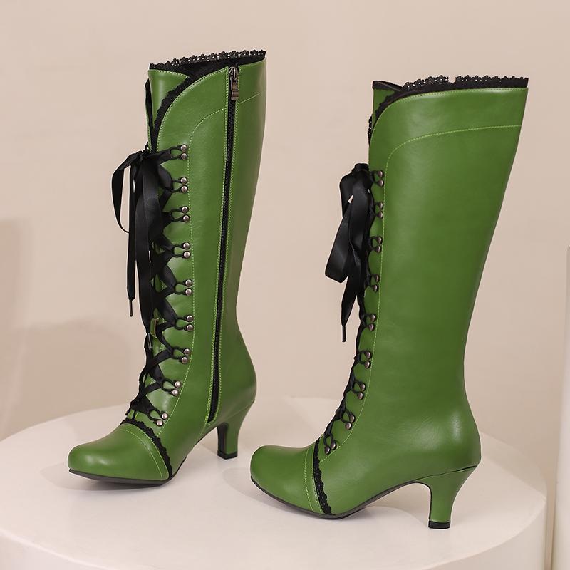 Q/Женские ботинки на высоком каблуке, осенне-зимние новые однотонные большие ботинки Martin в европейском и американском стиле