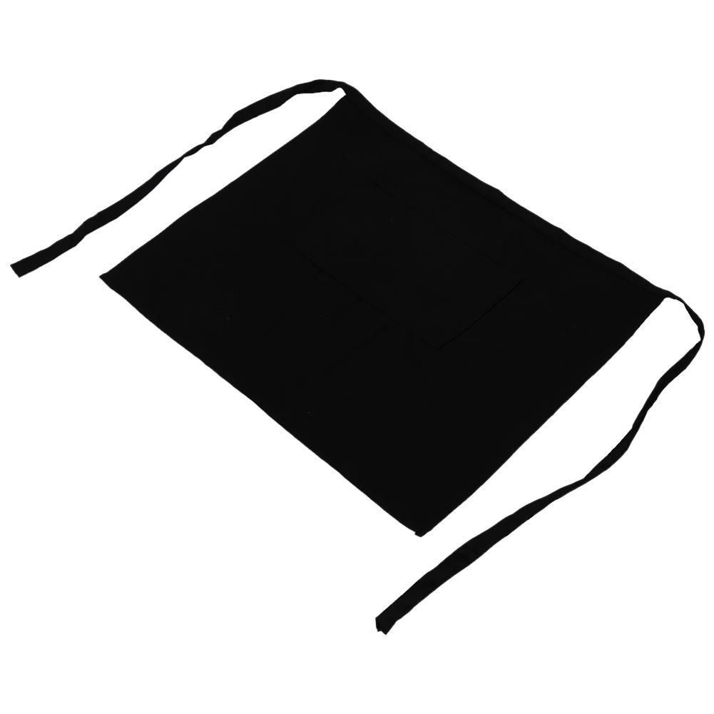 Black, Half Waist Short Apron, Multifunctional  , Comfortable Cloth with kets for Kitchen, Pub, Cafe