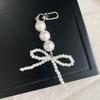 Брелок для ключей Ins Style Bowknot Pearls Metal Love Phone Подвеска для наушников Чехол для сумки Декор Брелок для ключей от автомобиля