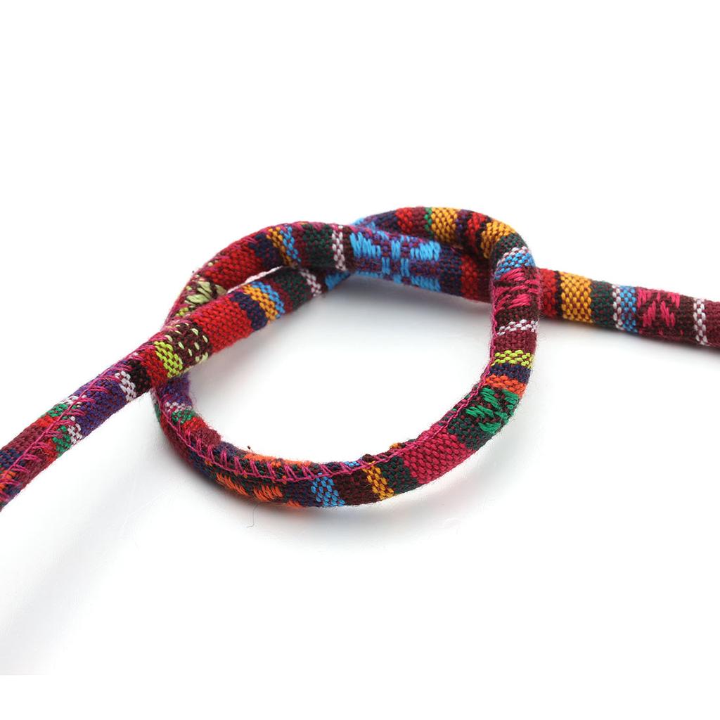 6mm Round Cotton Cords Handmade Colorful Ethnic Style Jewelry Rope For Ornament Making DIY Crafts Bracelet Necklace Accessories